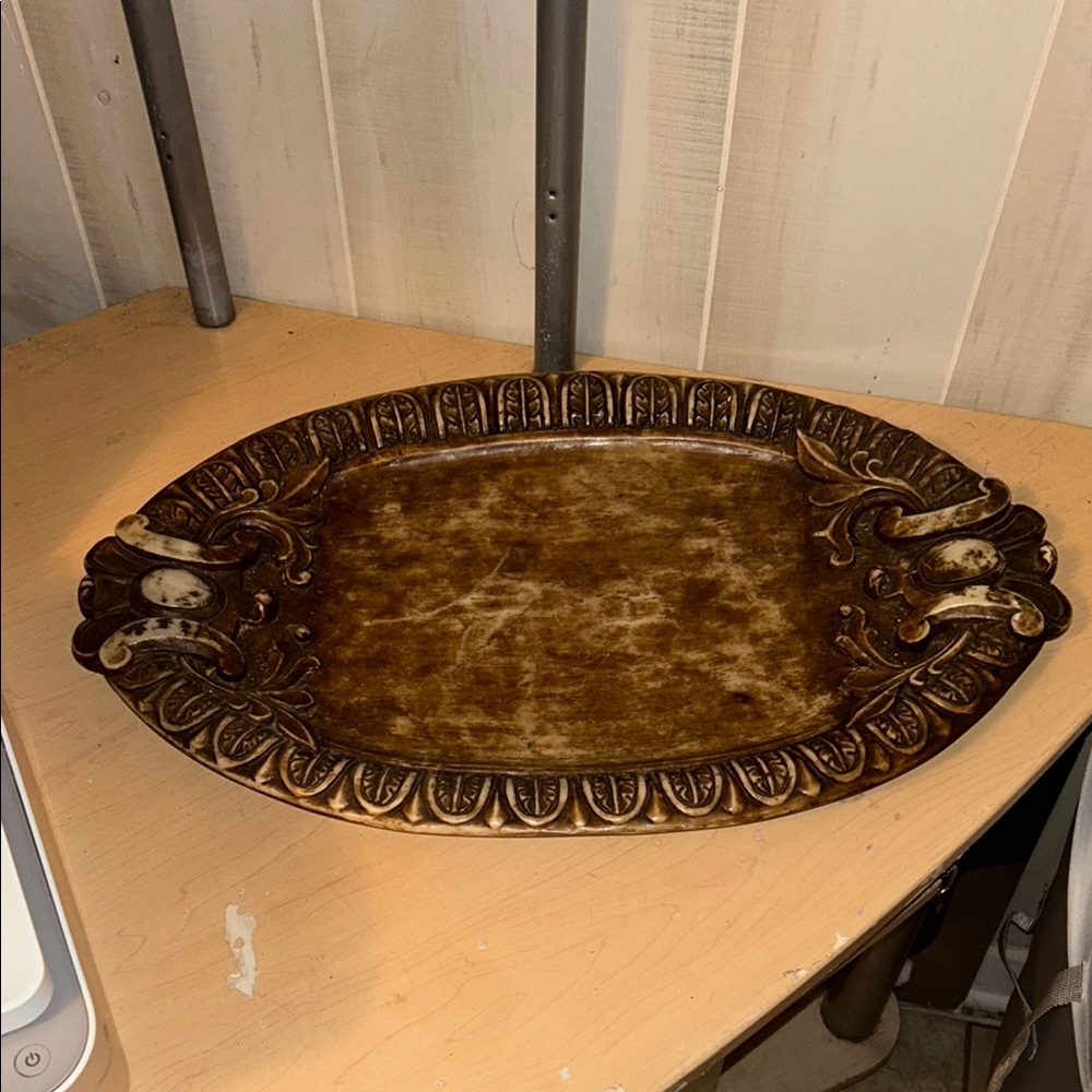 Southern Living At Home Brown Vanity Tray Ornate Design
